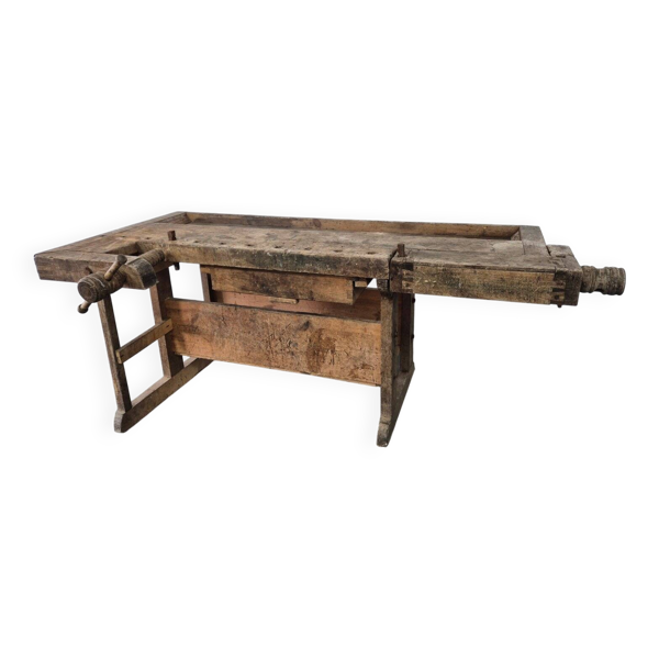 Établi de menuisier ancien, années 1920