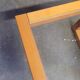Modernist vintage square coffee table, in wood and old glass