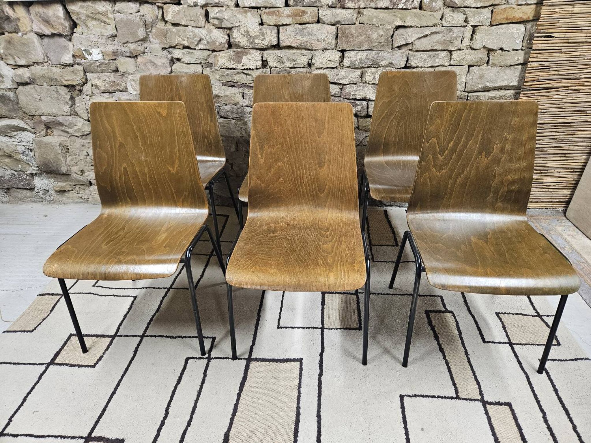 6 chaises Hiller empilable 1970