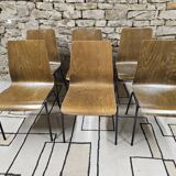 Lot of 6 Hiller stackable chairs 1970