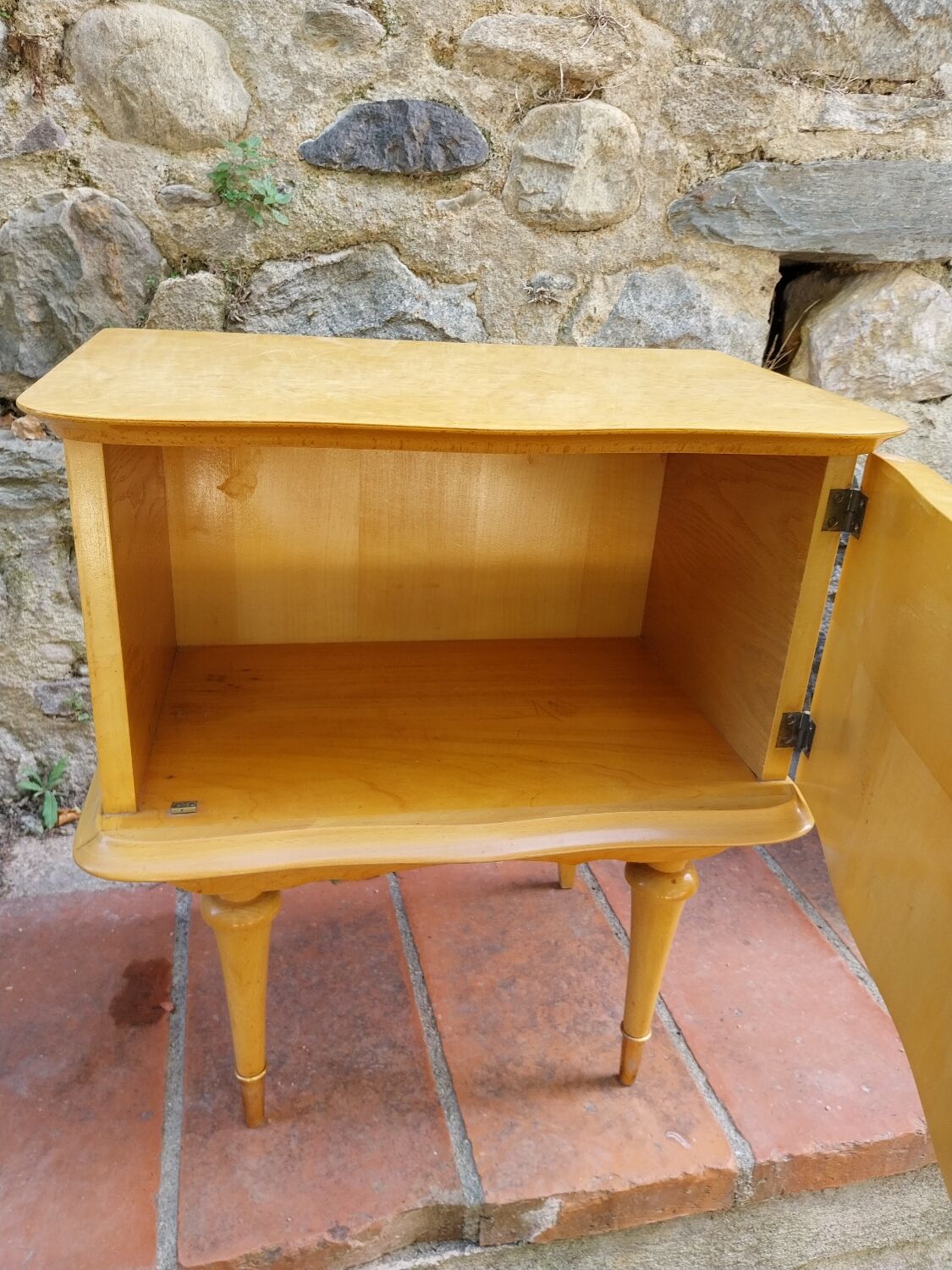 Wooden bedside table