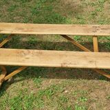 Paire bancs de ferme