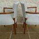 2 chic bridge armchairs from the 1950s completely refurbished in solid wood.