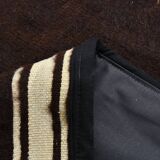 4x6 Black & Beige Handmade Wool Kilim Rug, 127x176 Cm