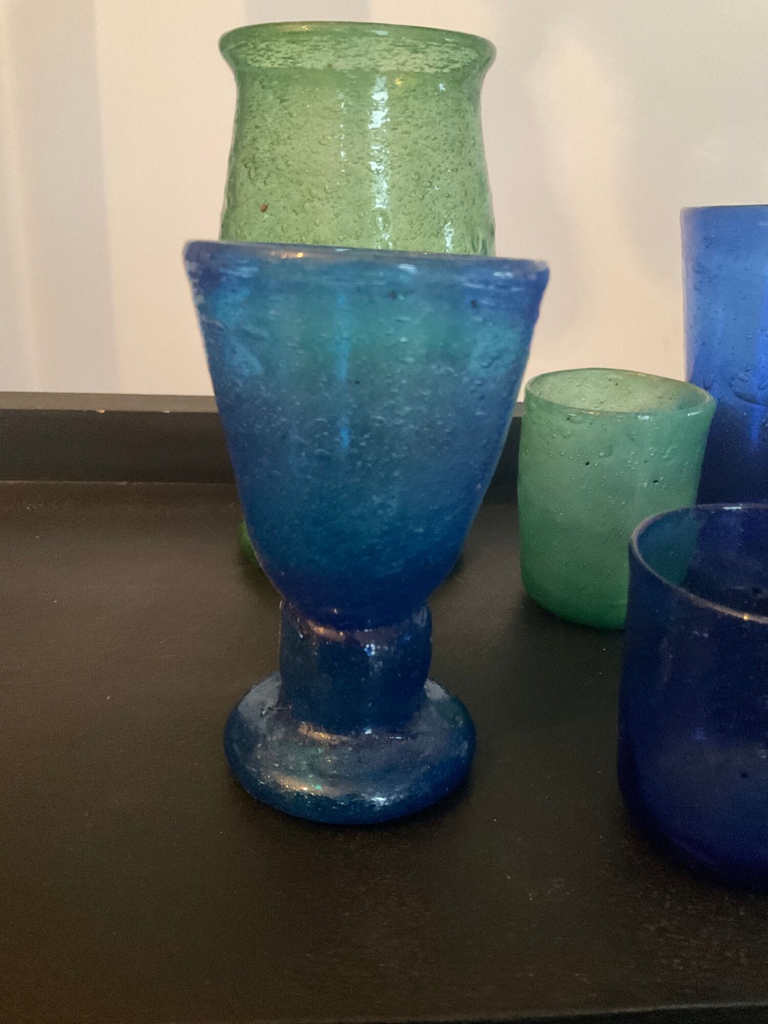Series of vintage jar vases in bubbled glass paste from the 50s-60s