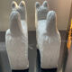 Pair of Scottish vintage bookends in glazed ceramic