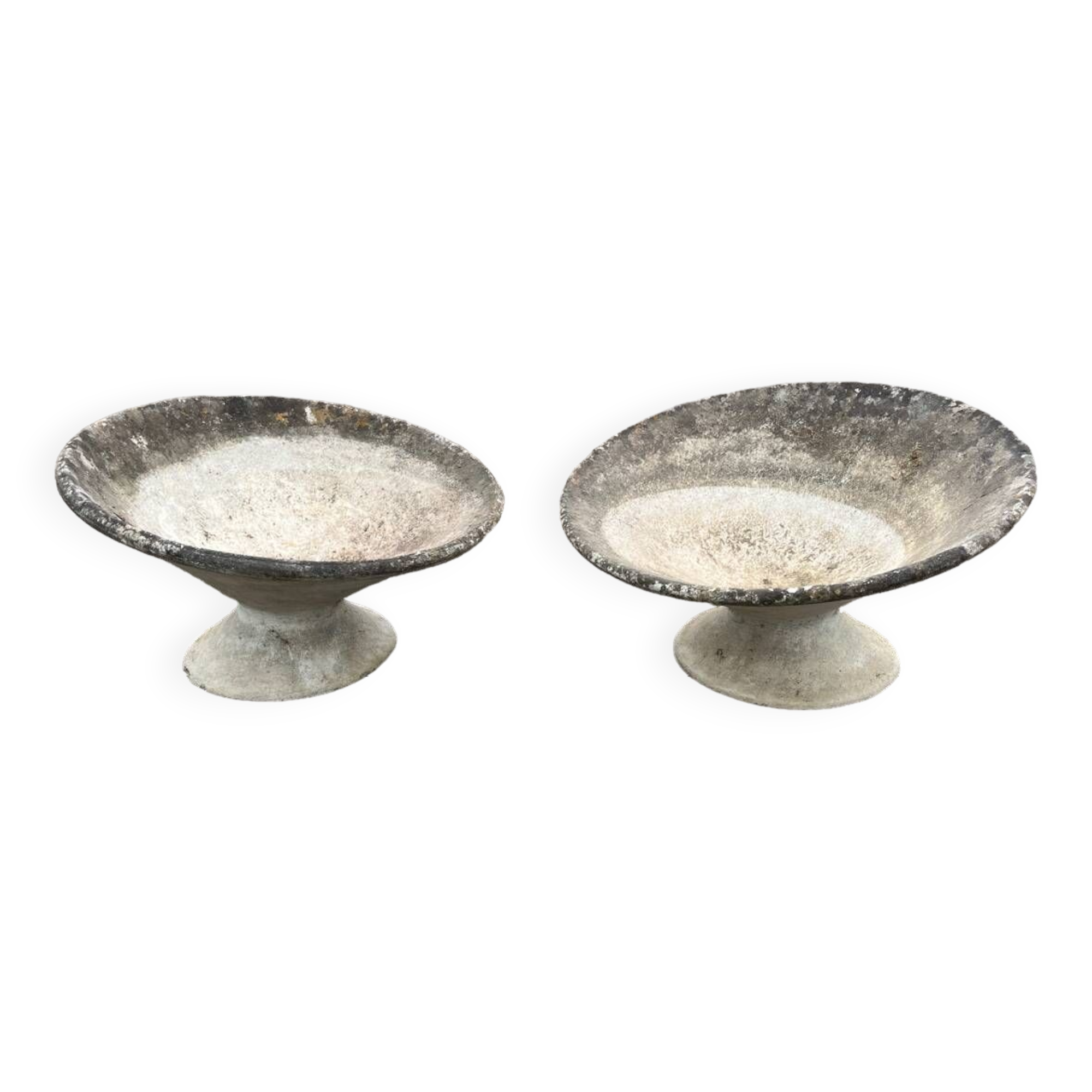 Pair of diabolo basins, planters, fiber cement planters