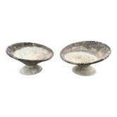 Paire de vasques diabolo jardinieres  planter fibro ciment