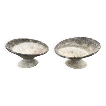 Paire de vasques diabolo jardinieres  planter fibro ciment