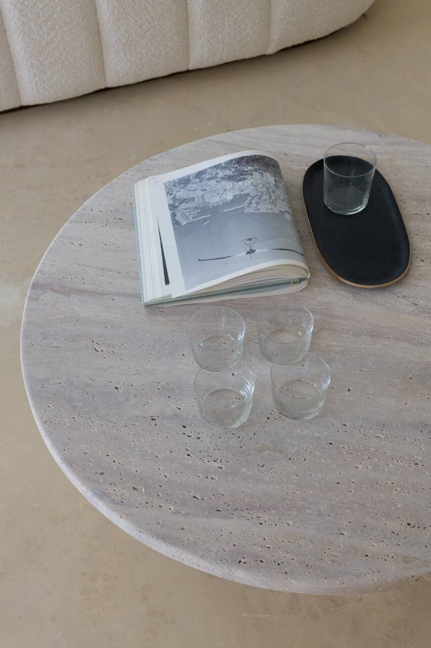 Table basse circulaire Thaly - Travertin Naturel