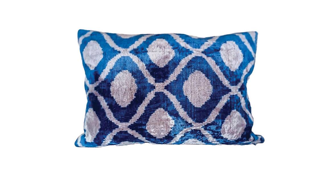 Ikat silk velvet cover