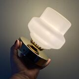 Vintage globe wall lamp in white opaline
