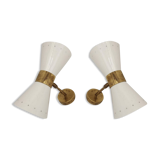 Paire d'appliques diabolo blanc