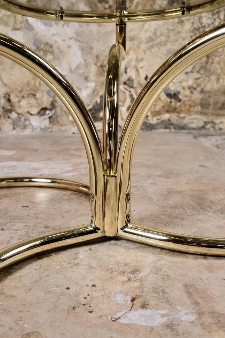 Modular brass coffee table, Morex, Italy, 1970