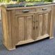 Renovated vintage art deco Parisian sideboard in solid wood and marble 152cm