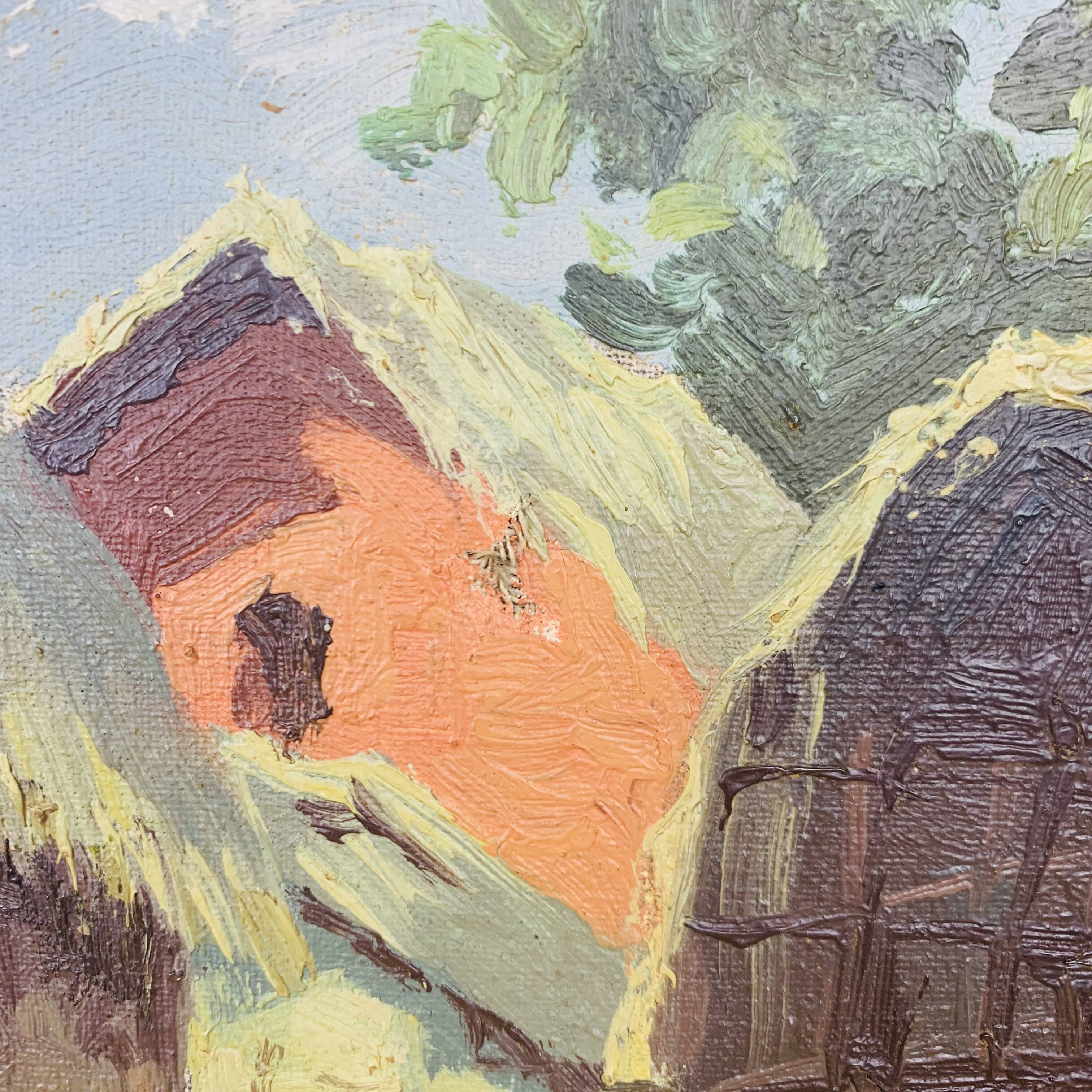 Tableau village Malgache par Ambroise Rakoto