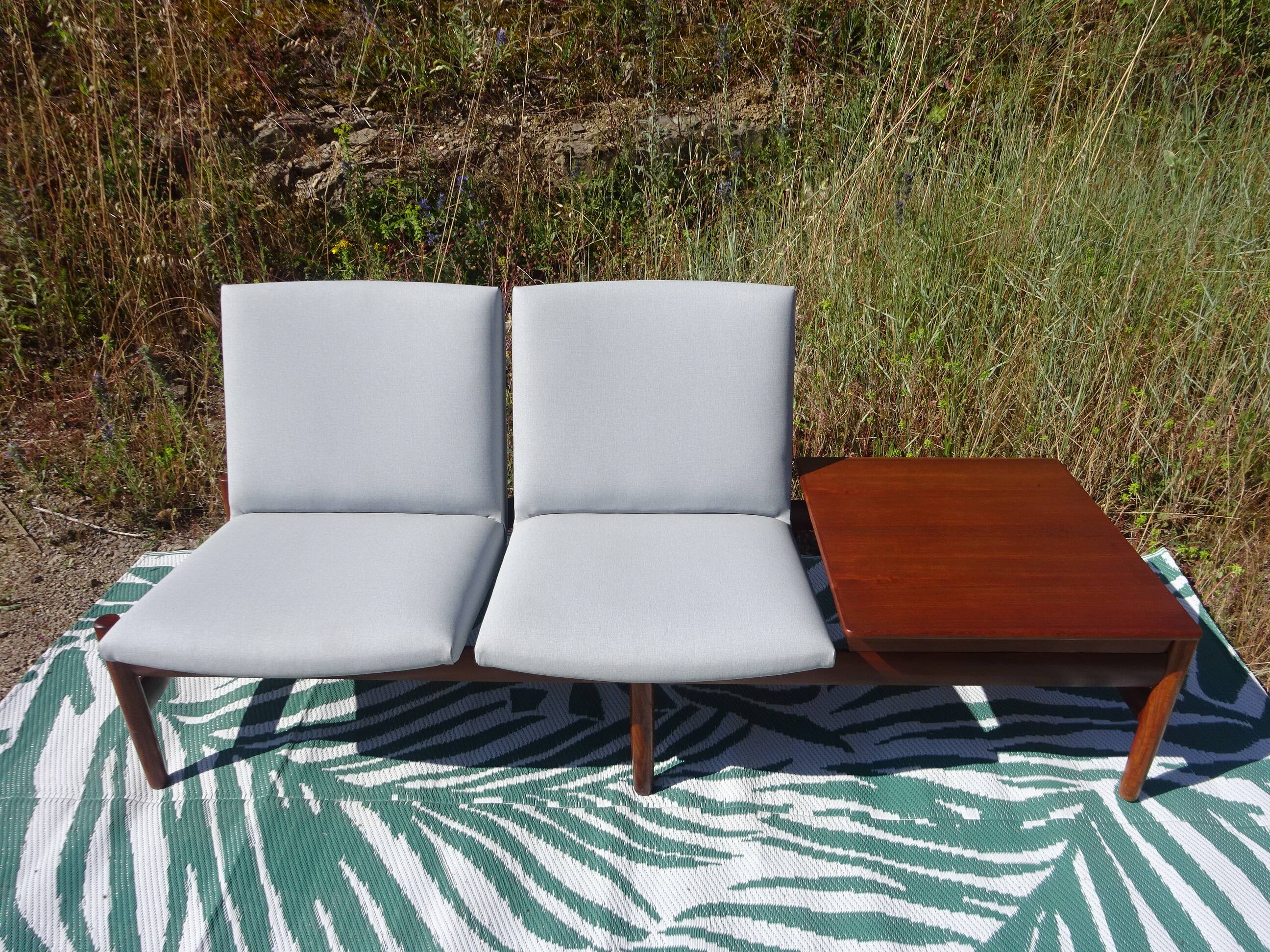 Modular 3-seater sofa + a teak coffee table by Karl SØrlie & SØnner