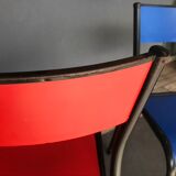 Series of 6 color school chairs