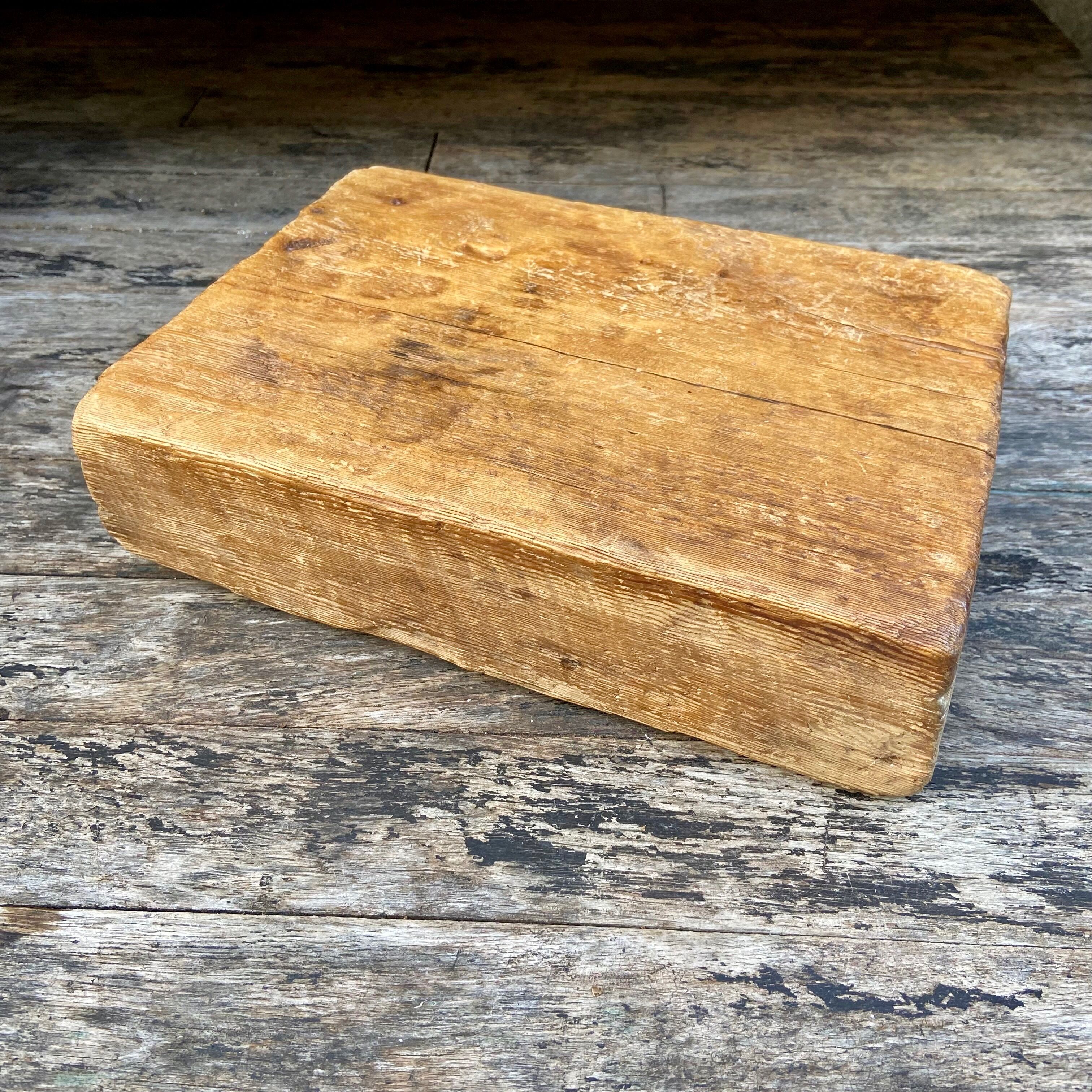 Old solid wood log cutting board