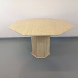 Vintage octagonal travertine dining table from the 70s 80s