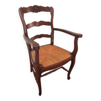 Fauteuil de grand'père paillé