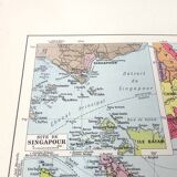 Vintage Map Indonesia Asia Archipelago 38x43cm from 1950