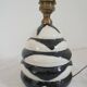 Black and white ceramic lamp base with geometric design Vintage