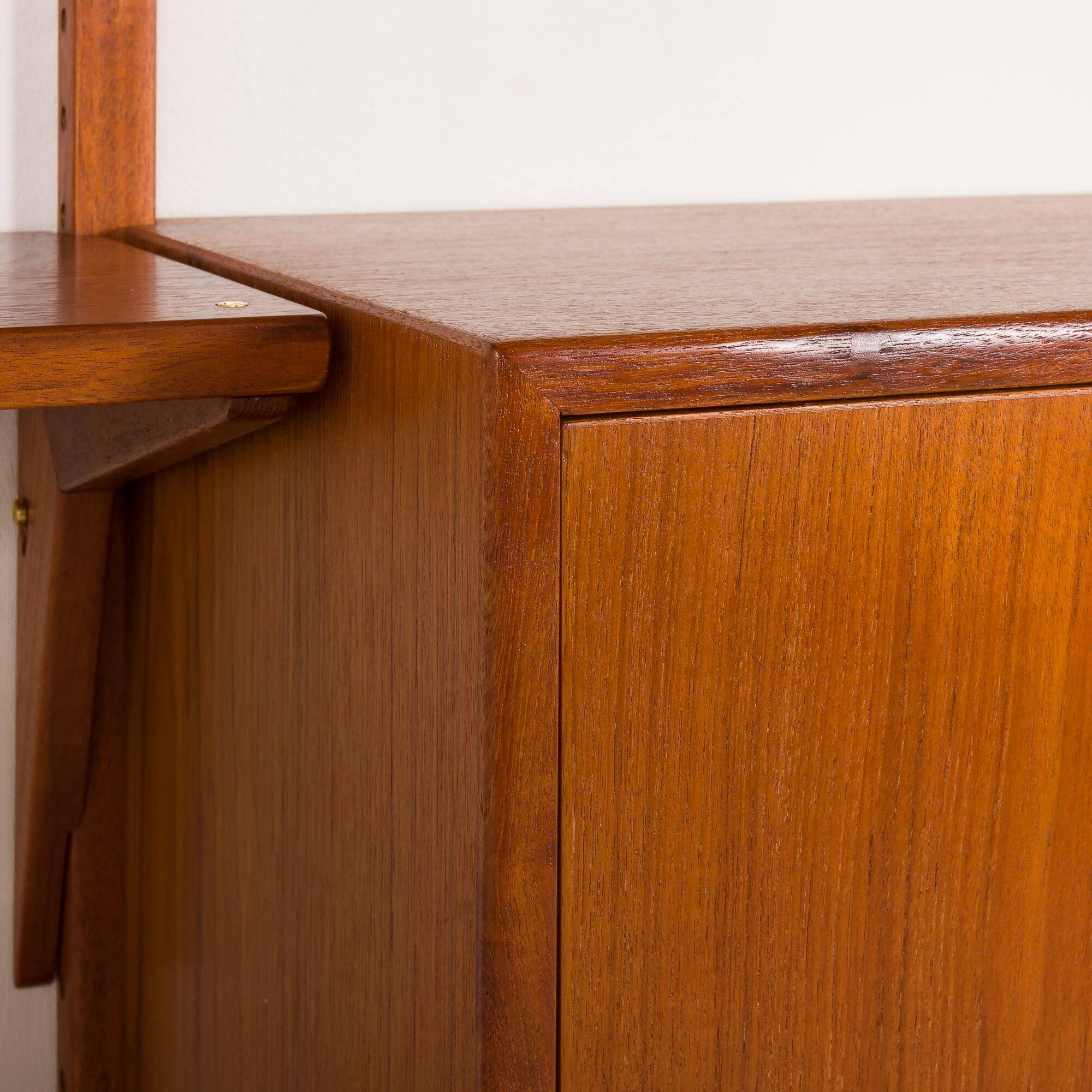 Hansen and Guldborg 3 bay teak wall unit, Denmark 1960s