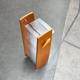 Postmodern CD storage unit in wood, metal, and plastic by Ezech, 1980s.