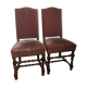 Paire de chaises en velours style Louis XIII