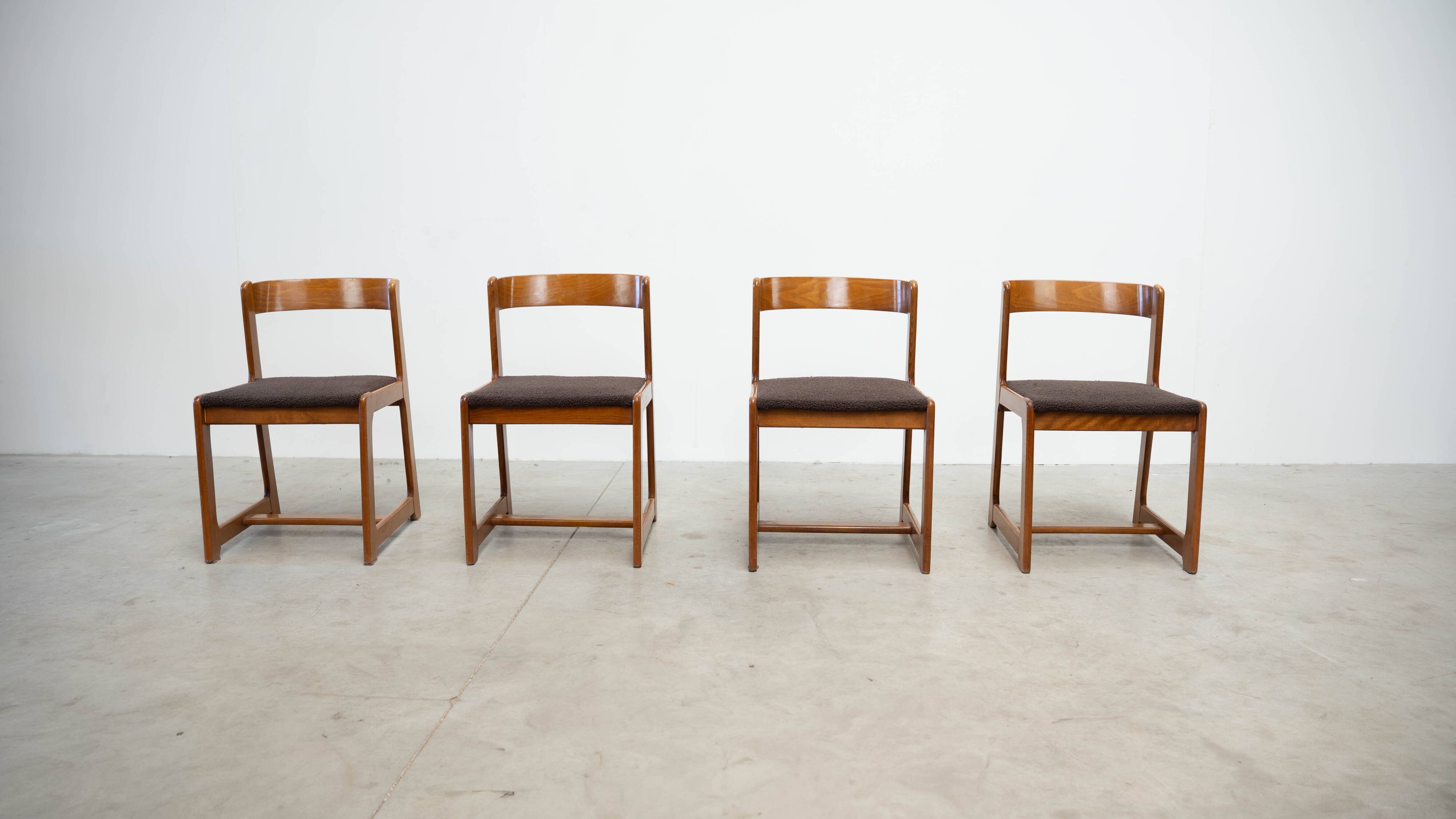 Set of four Italian dining chairs attr. to Willy Rizzo