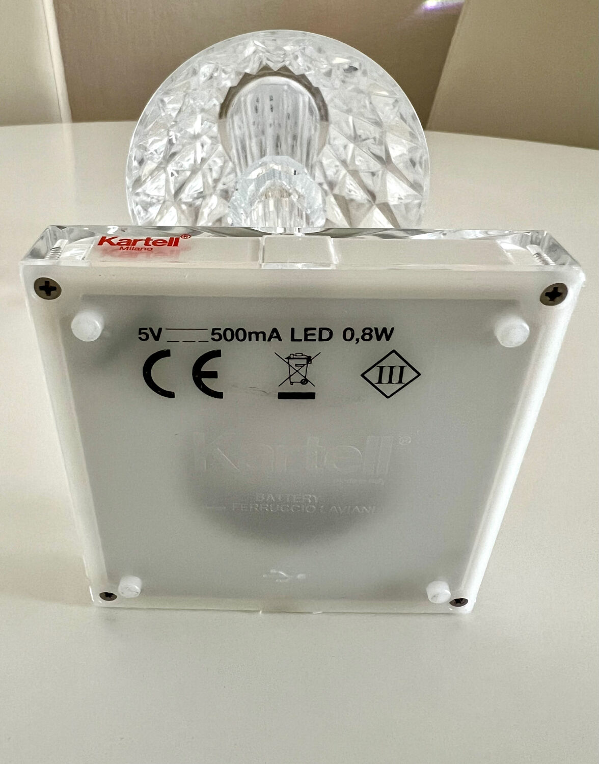 Kartell Original Transparent Battery Lamp – design by Ferruccio Laviani