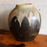 Flamed stoneware vase signed