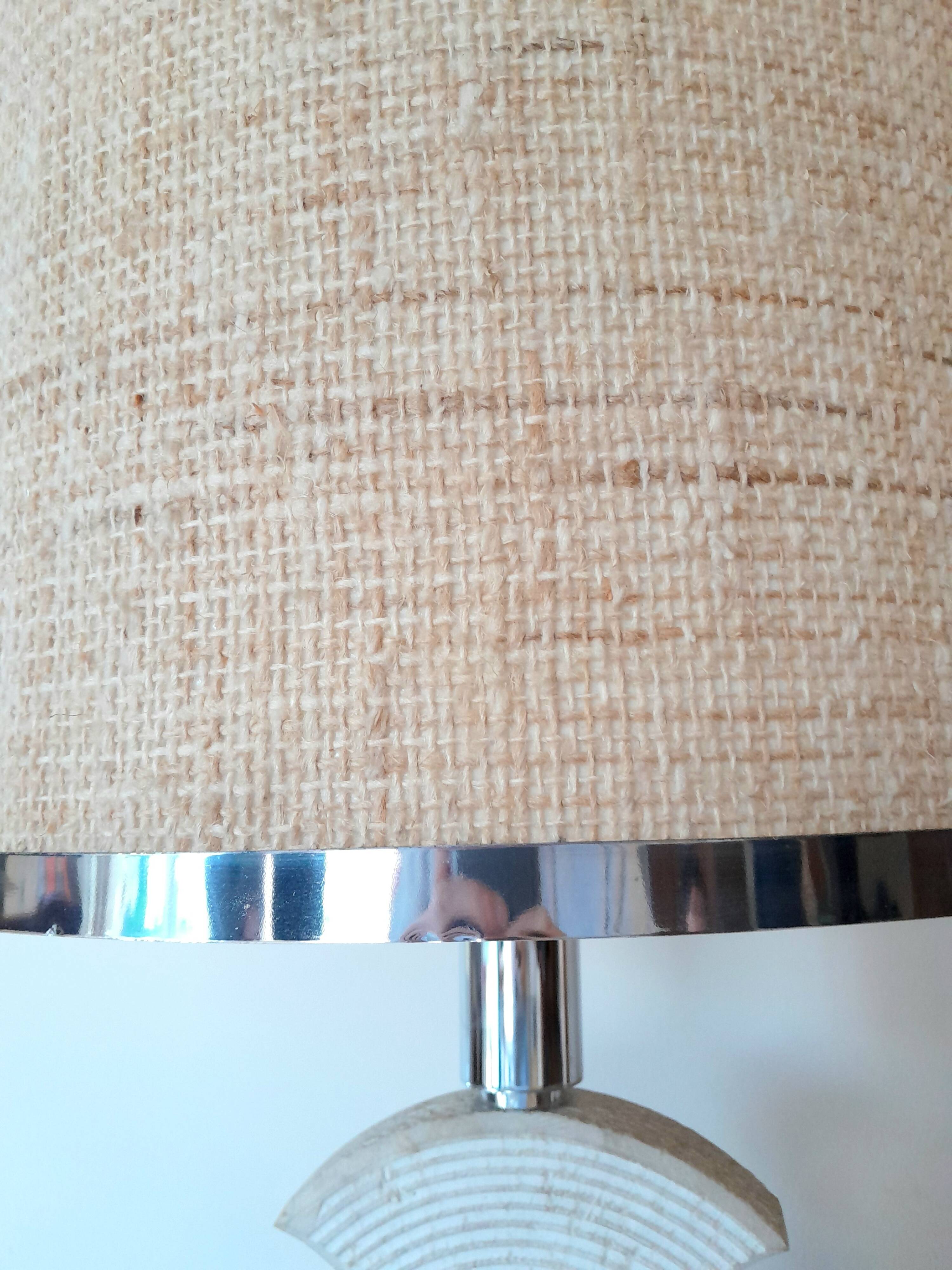 Brutalist lamp in Gard stone and chrome, 1970s