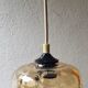 70's amber glass hanging lamp