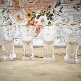 Lot de 4 verres à pastis Bistrot anciens avec marque de dosage