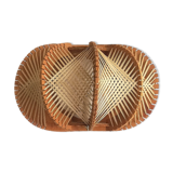 1960s wooden wall light sconce