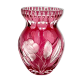 Crystal pink vase, Poland, 1960s