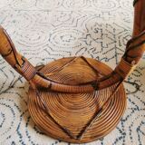 Lampadaire vintage en rotin Louis Sognot