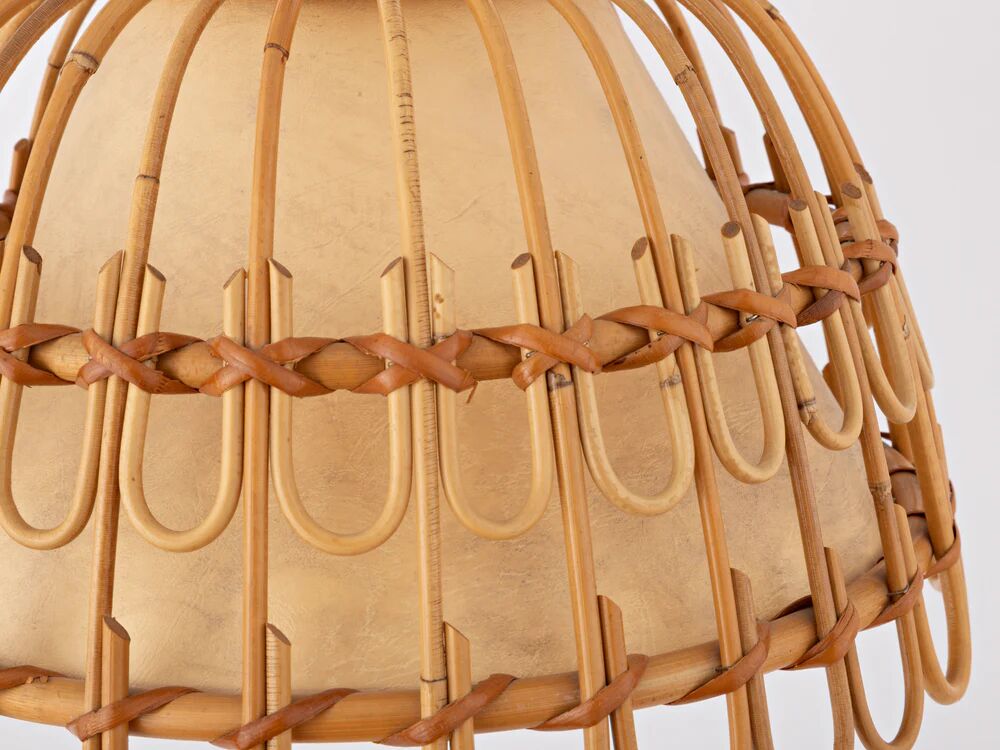 Mid-century Spanish rattan pendant lamp