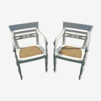 Paire de fauteuils colonial