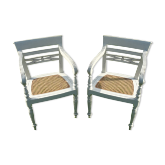 colonial armchair pair