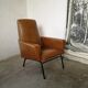 Armchair 50s skaï metal base