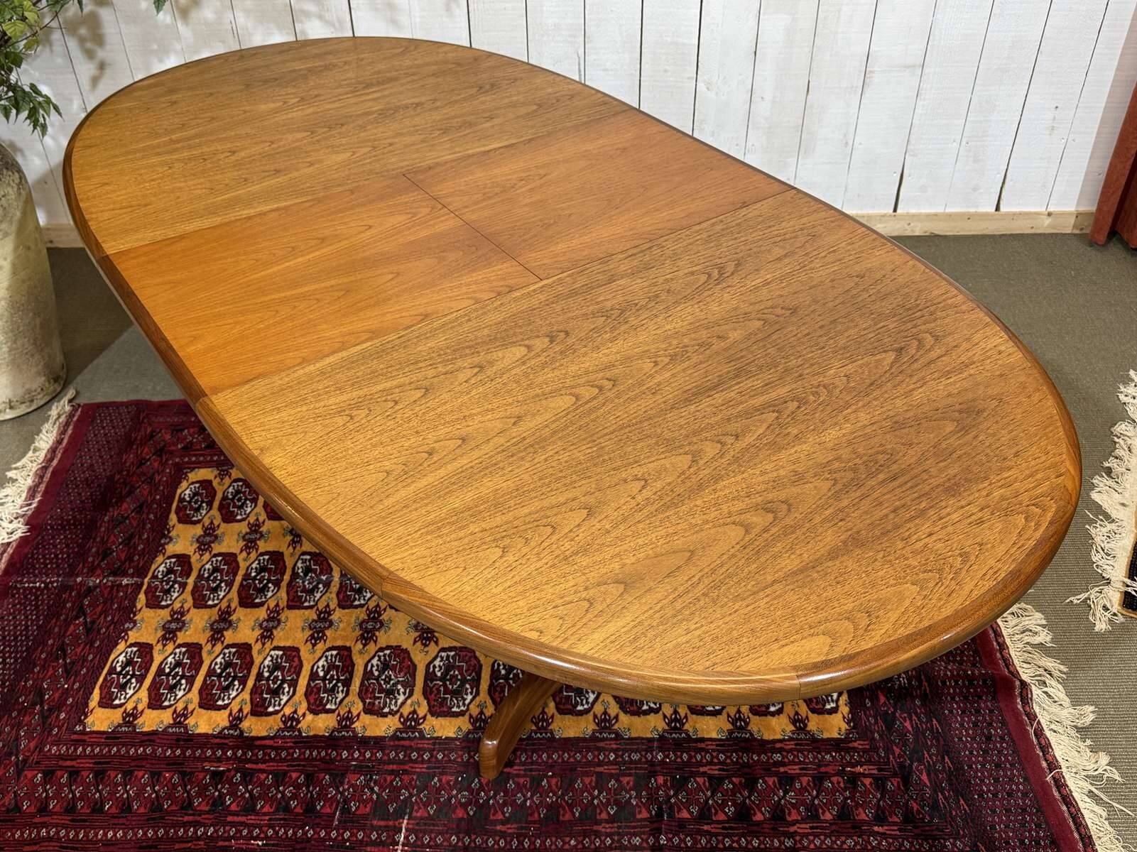 G-Plan oval teak table from the 1970s with a butterfly extension.