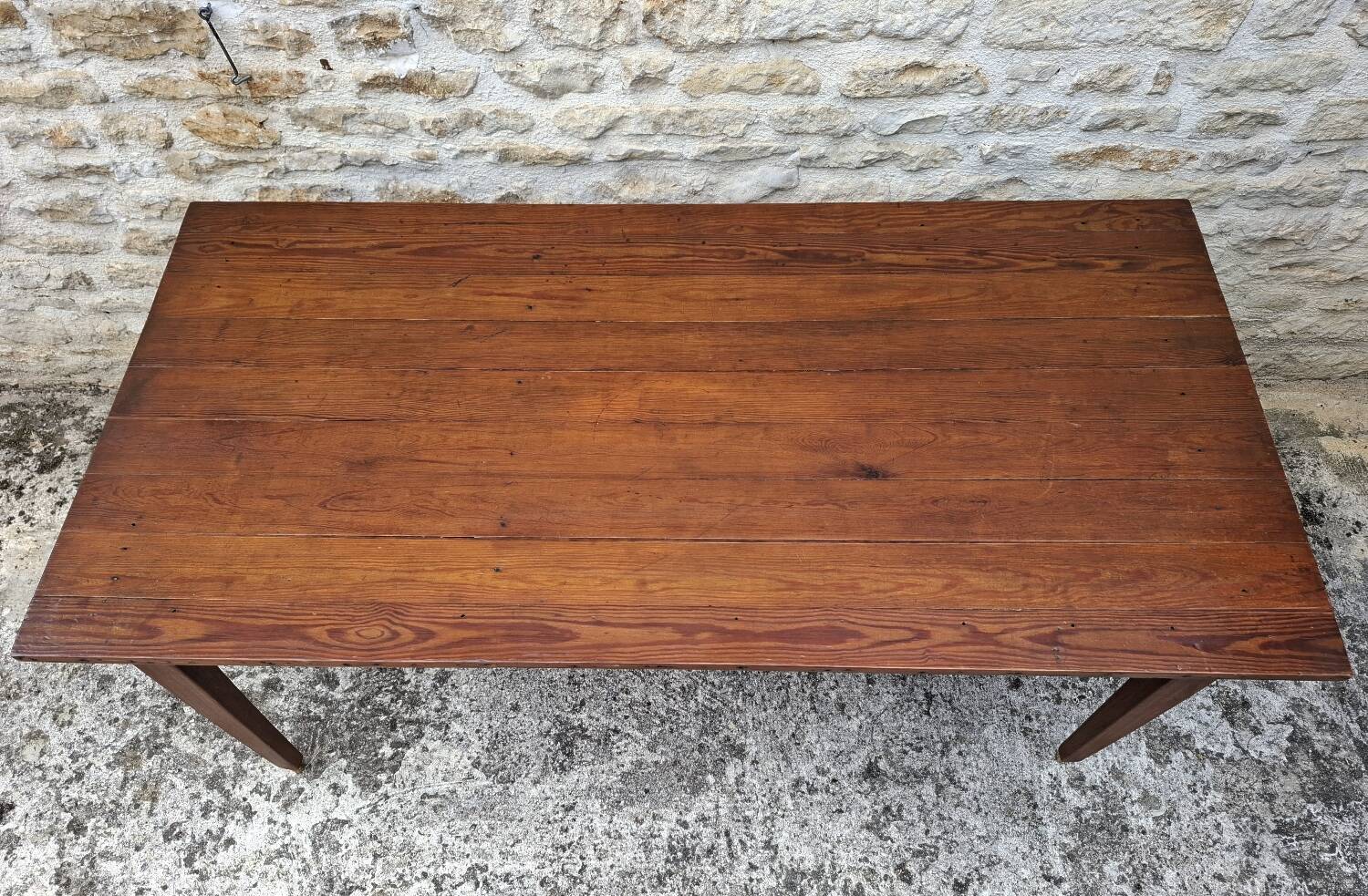 Table de ferme en chêne et sapin