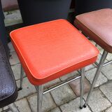 In leatherette vintage stools