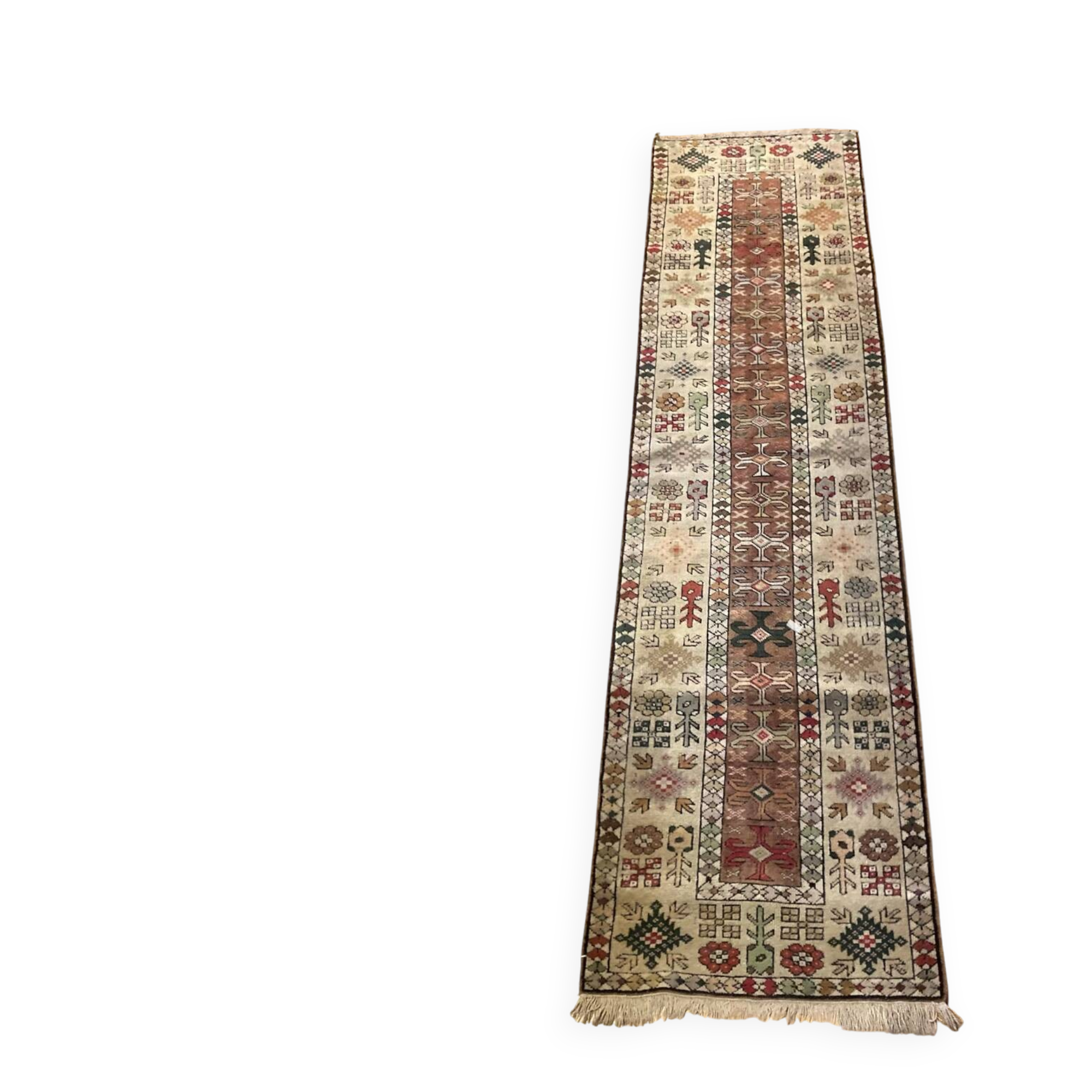 Hand-knotted oriental rug made of pure wool.
