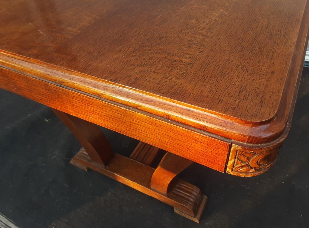 Art Deco lyre table 2 extensions 4/8 guests