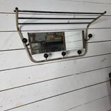 Vintage coat rack with pivoting mirror from the 60s