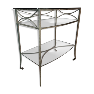 Wrought iron and glass console